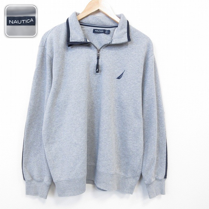 【50%OFF】ノーティカ 長袖スウェット ワンポイントロゴ グレー XL | 古着