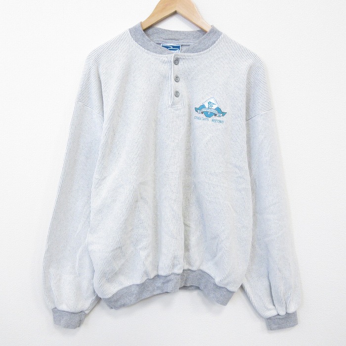 90s 長袖トップス ストライプ ホワイト XL | 古着