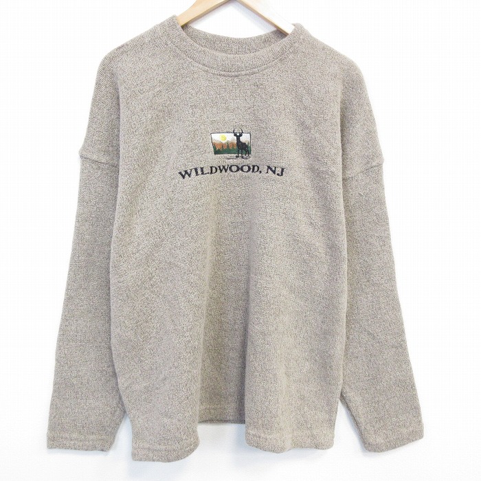 90s 長袖トップス WILDWOOD 霜降り ブラウン XL | 古着