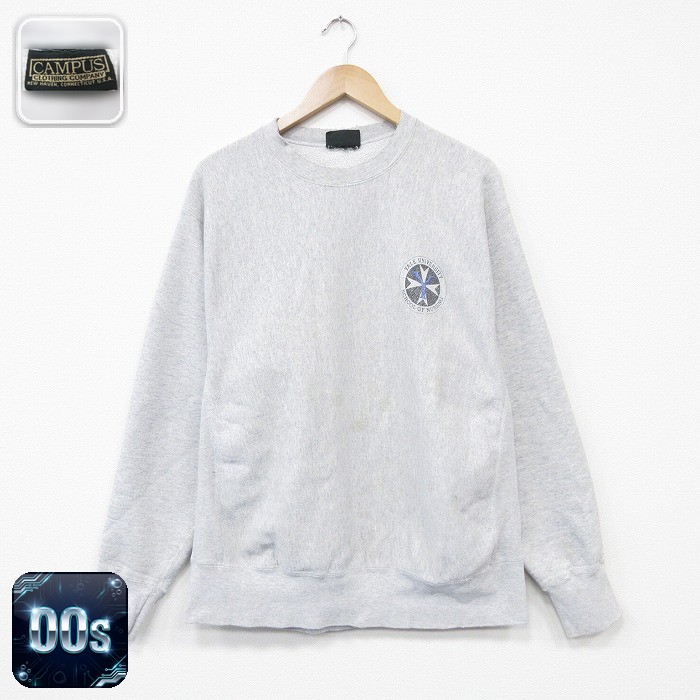 キャンパス 00s 長袖スウェット YALE グレー L | 古着