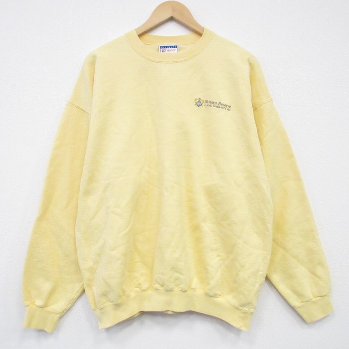 長袖スウェット イエロー XL | 古着