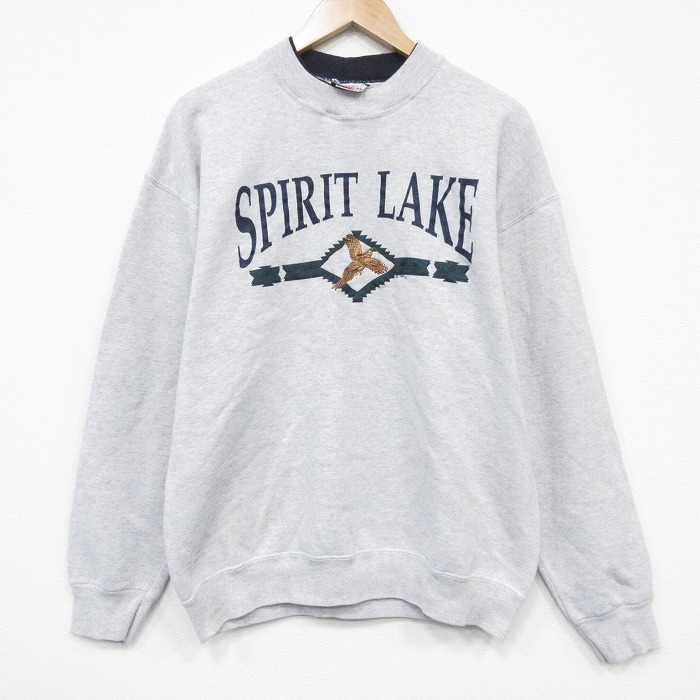 【20%OFF】フルーツオブザルーム 90s 長袖スウェット 鳥刺繍 グレー L | 古着