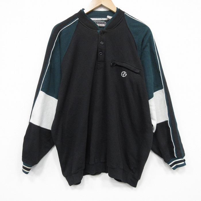 XL★古着 長袖 スウェット メンズ 00年代 00s 大きいサイズ 黒他 26mar03