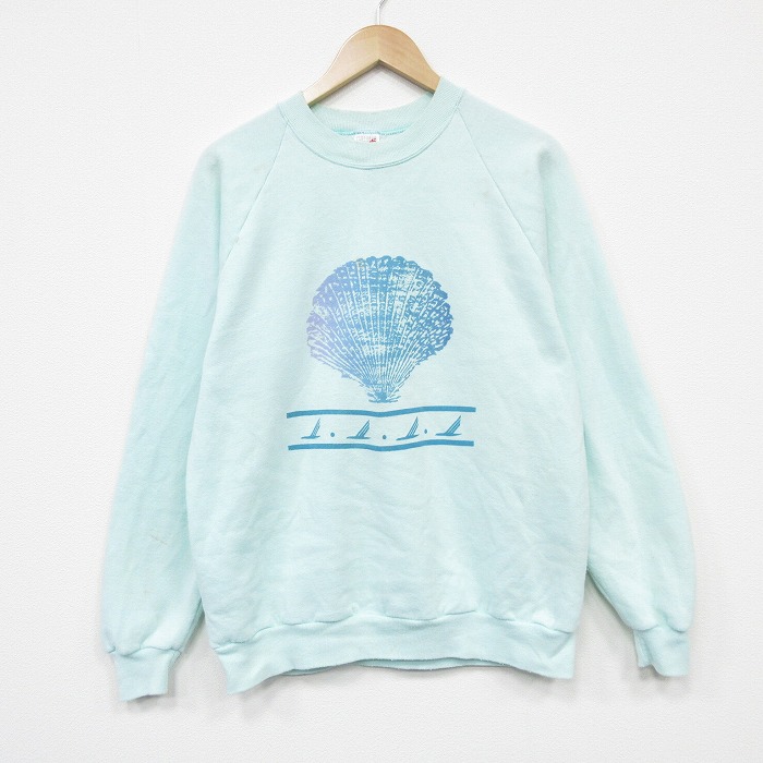 ジャージーズ 80s ラグランスウェット 貝 ライトグリーン L | 古着