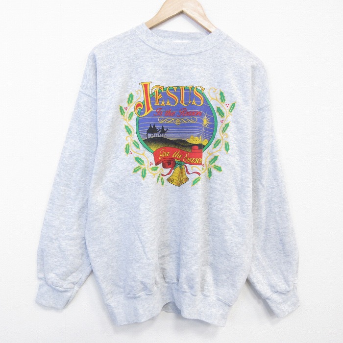 TULTEX 90s 長袖スウェット ジーザス グレー XL | 古着