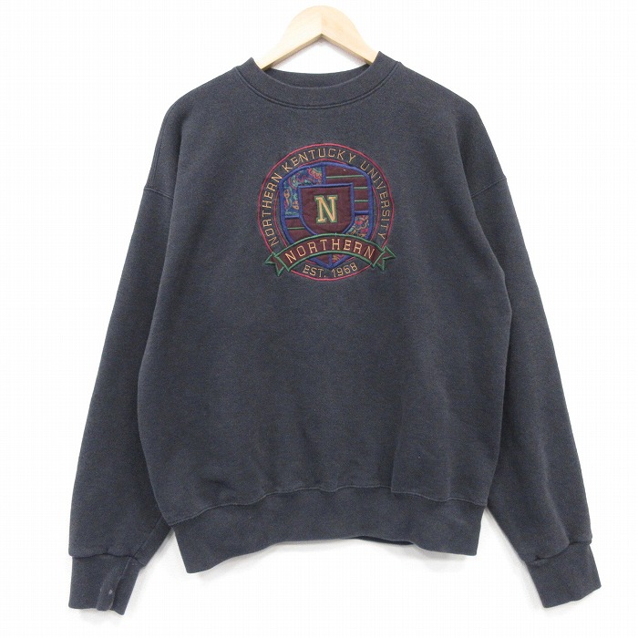 ジャンスポーツ 90s 長袖スウェット ノーザン刺繍 ブラック L | 古着