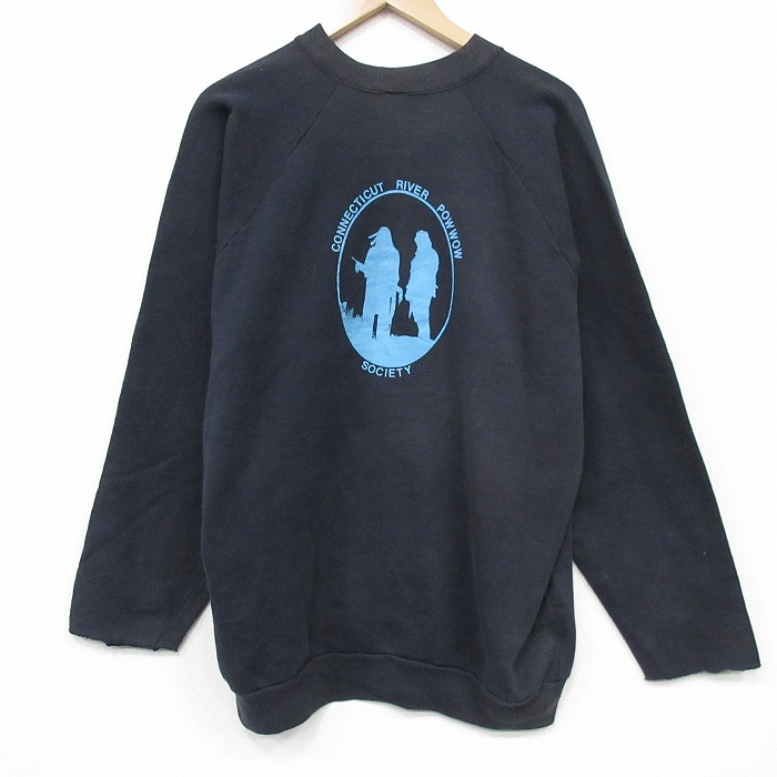 フルーツオブザルーム 80s 長袖スウェット SOCIETY ネイビー L | 古着