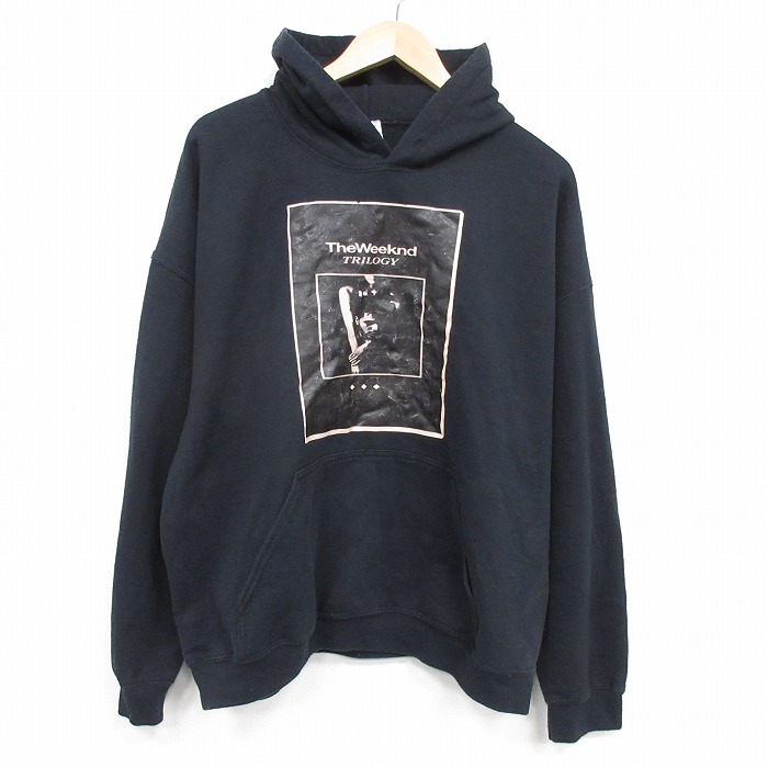 XL★古着 長袖 ロック バンド スウェット パーカー メンズ 00年代 00s ザウィークエンド 大きいサイズ 黒 26mar09