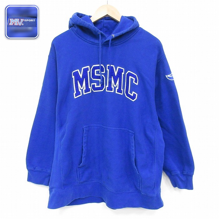 【50%OFF】MVスポーツ 長袖スウェットパーカー MSMC ブルー XL | 古着