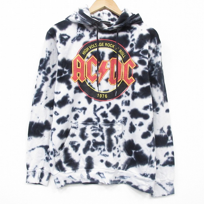 AC/DC 長袖スウェットパーカー タイダイ ホワイト M | 古着