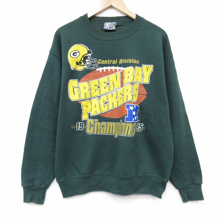 NFL グリーンベイペッカーズ 90s 長袖スウェット アメフト グリーン L | 古着