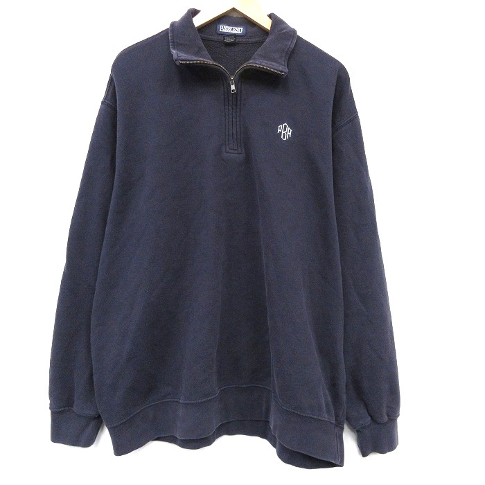 【50%OFF】ランズエンド 00s 長袖ハーフジップスウェット PBA ネイビー XL | 古着