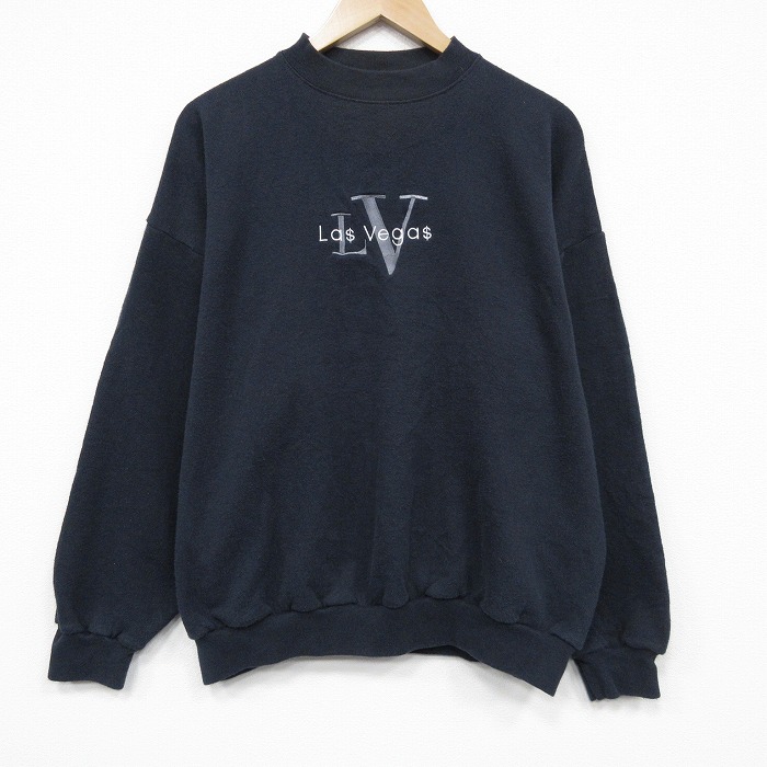 TULTEX 90s 長袖スウェット ラスベガス刺繍 ブラック XL | 古着