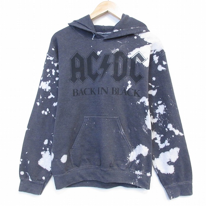 【50%OFF】AC/DC 長袖スウェット ブリーチ加工 グレー S | 古着
