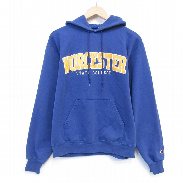 チャンピオン 00s 長袖スウェットパーカー WORCESTER ネイビー M | 古着