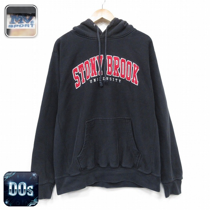 【50%OFF】MVスポーツ 00s 長袖スウェットパーカー STONY ブラック XL | 古着
