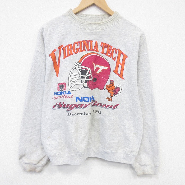 90s 長袖スウェット バージニアテック グレー L | 古着