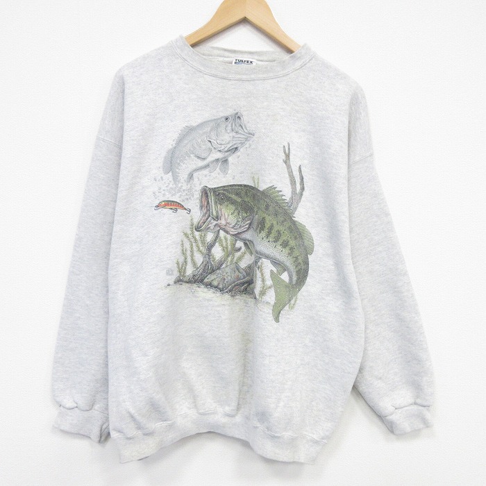 TULTEX 90s 長袖スウェット 魚 グレー XL | 古着