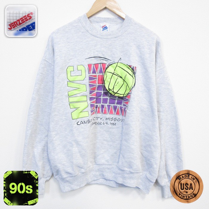 【50%OFF】ジャージーズ 90s 長袖スウェット バレーボール グレー L | 古着