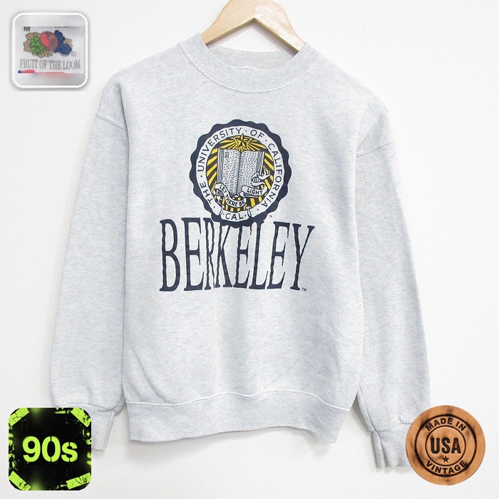 フルーツオブザルーム 90s 長袖スウェット BERKELEY グレー S | 古着
