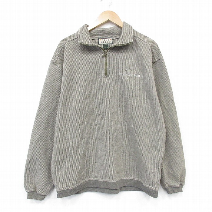 【20%OFF】CDB 90s ハーフジップスウェット 霜降り ベージュ XL | 古着