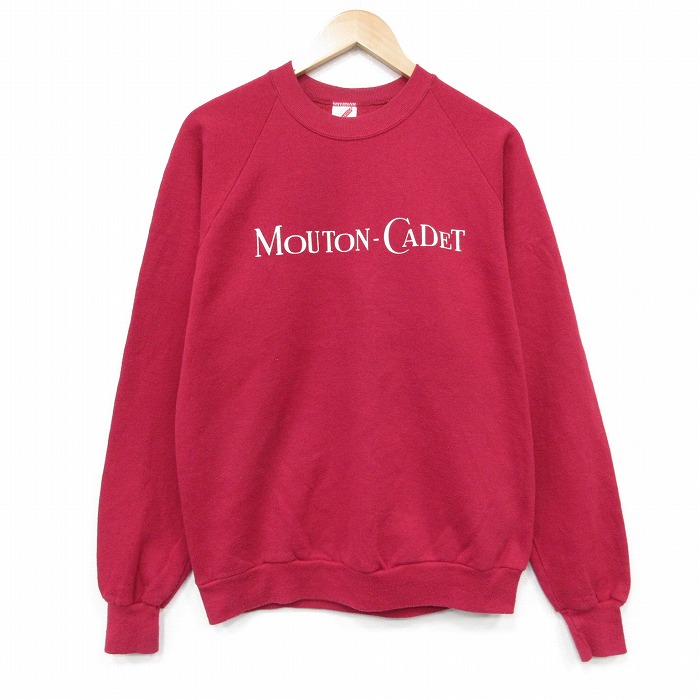 ジャージーズ 80s ラグランスウェット MOUTON レッド L | 古着