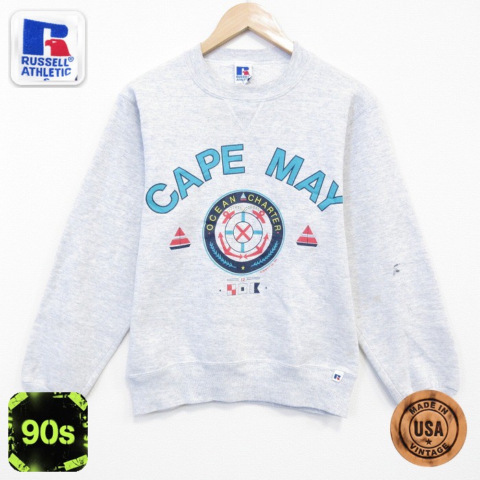ラッセル 90s 長袖スウェット CAPE グレー S | 古着