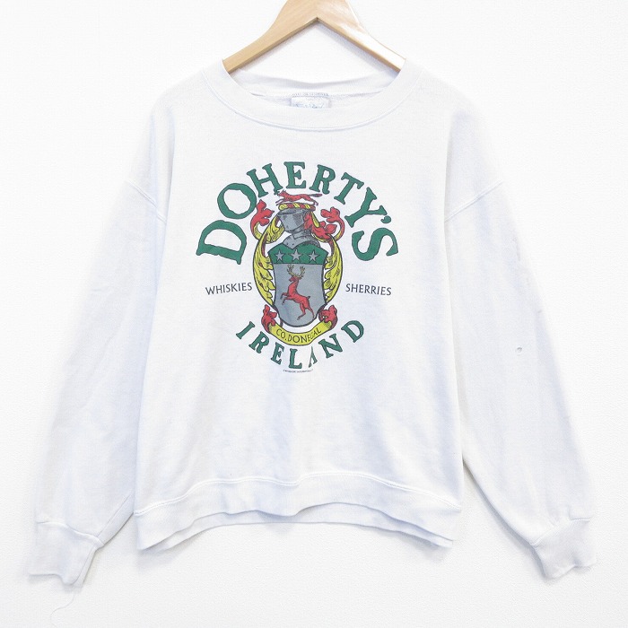 【20%OFF】80s 長袖スウェット アイルランド ホワイト XL | 古着
