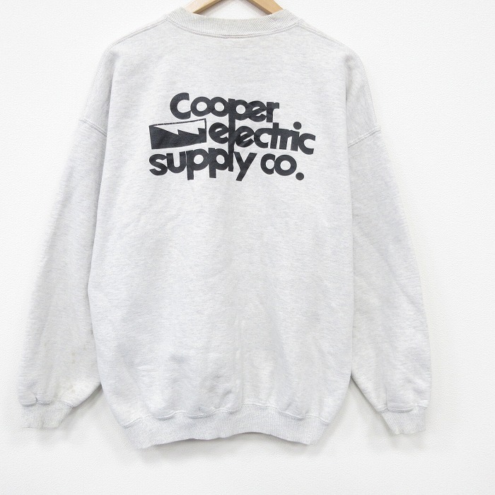 XL★古着 長袖 スウェット メンズ 00年代 00s Cooper 大きいサイズ クルーネック 薄グレー 霜降り 26mar18