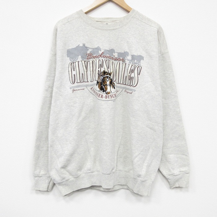 90s 長袖スウェット 馬 グレー XL | 古着