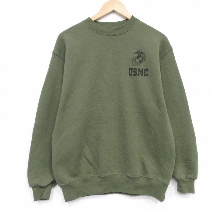 90s 長袖スウェット ミリタリー ライトグリーン M | 古着