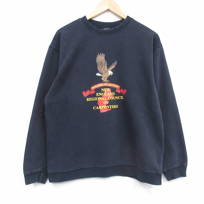 00s 長袖スウェット 鳥 ブラック メンズL相当 | 古着