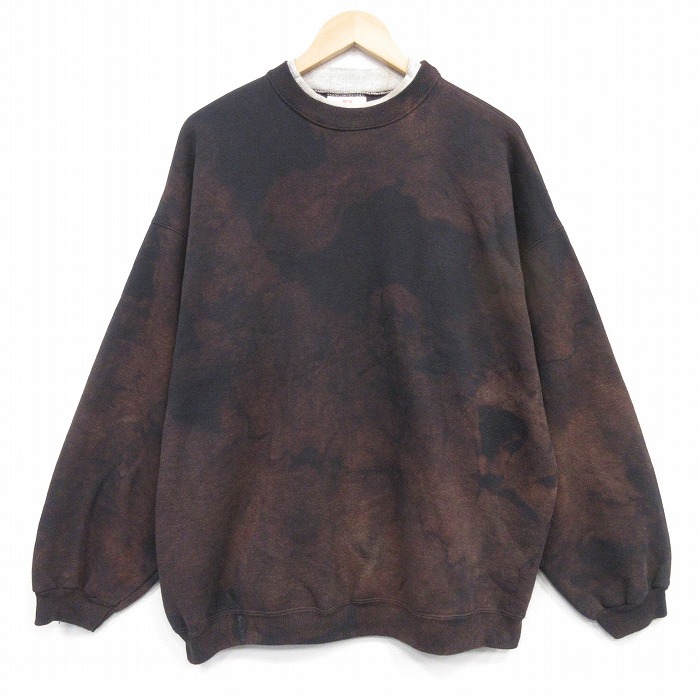 ヘインズ 90s 長袖スウェット ブリーチ加工 ブラック メンズXL相当 | 古着