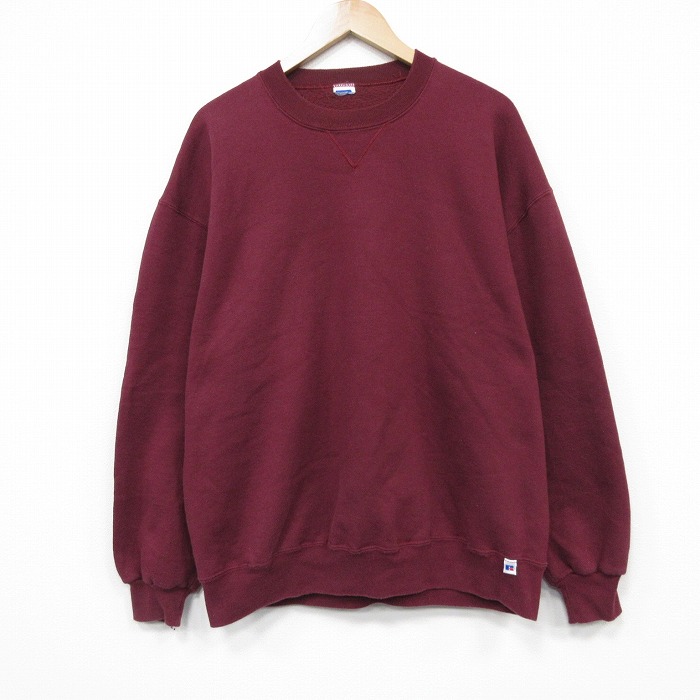 【20％OFF】ラッセル 00s 長袖スウェット バーガンディ メンズXL相当 | 古着