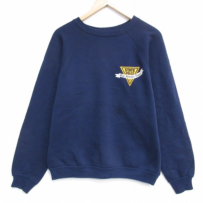 ディスカス 80s 長袖スウェット ポリス ネイビー メンズL相当 | 古着