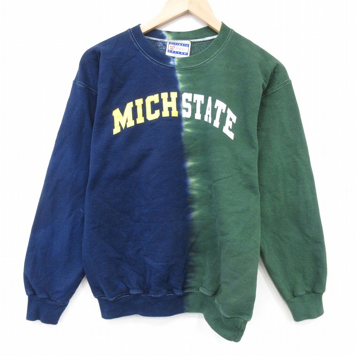 M★古着 ヘインズ 長袖 スウェット メンズ 00年代 00s MICH クルーネック 紺他 26apr06