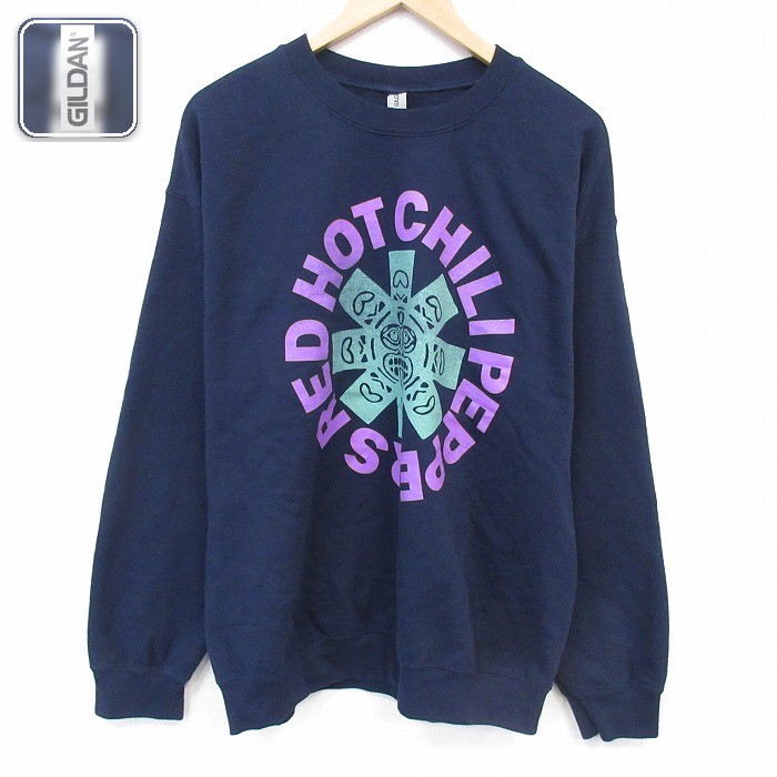 【20%OFF】レッドホットチリペッパーズ 長袖スウェット ネイビー メンズL相当 | 古着