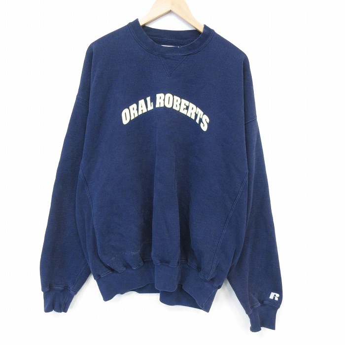 【20％OFF】ラッセル 00s 長袖スウェット ORAL ネイビー メンズXL相当 | 古着