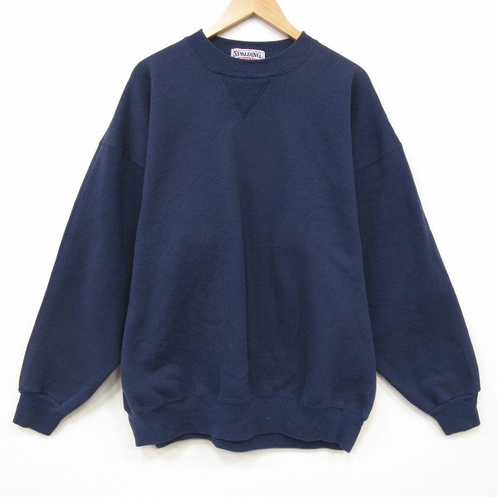 スポルディング 90s 長袖スウェット ネイビー メンズXL相当 | 古着