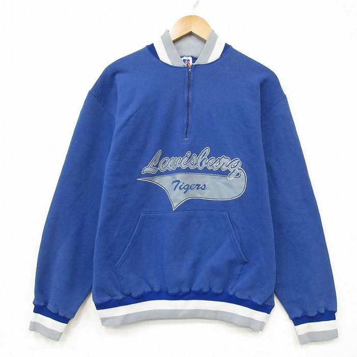 ラッセル 80s ハーフジップスウェット タイガース ブルー メンズL相当 | 古着