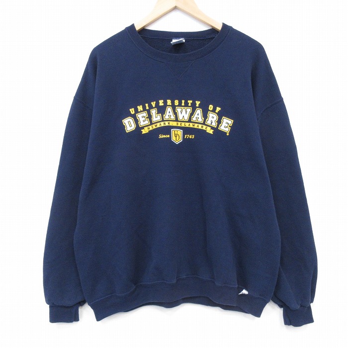 【20％OFF】ラッセル 00s 長袖スウェット デラウェア ネイビー メンズXL相当 | 古着