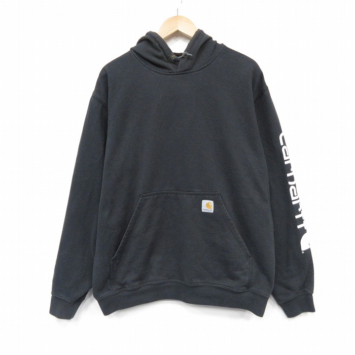 XL★古着 カーハート 長袖 スウェット パーカー メンズ 黒 26apr07