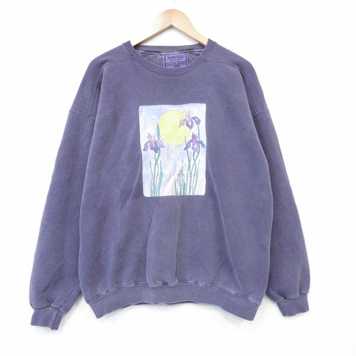 スミレ 90s 長袖スウェット パープル メンズXL相当 | 古着