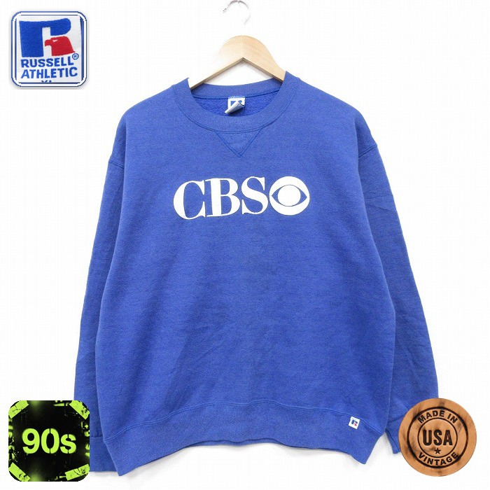 ラッセル 90s 長袖スウェット CBS ブルー メンズL相当 | 古着