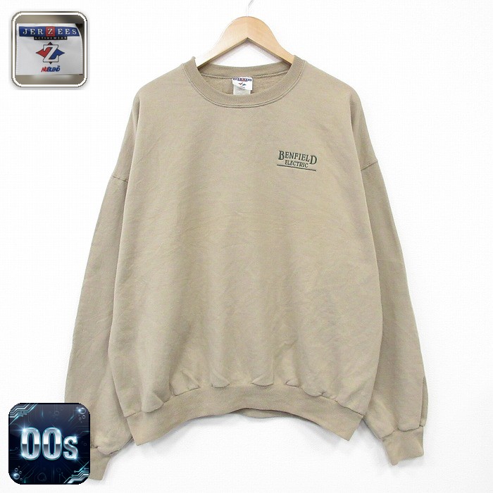【20%OFF】ジャージーズ 00s 長袖スウェット ベンフィールド ベージュ メンズXL相当 | 古着