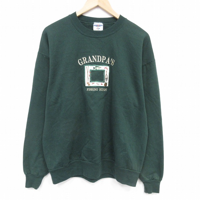 ジャージーズ 00s 長袖スウェット グランパ グリーン メンズL相当 | 古着