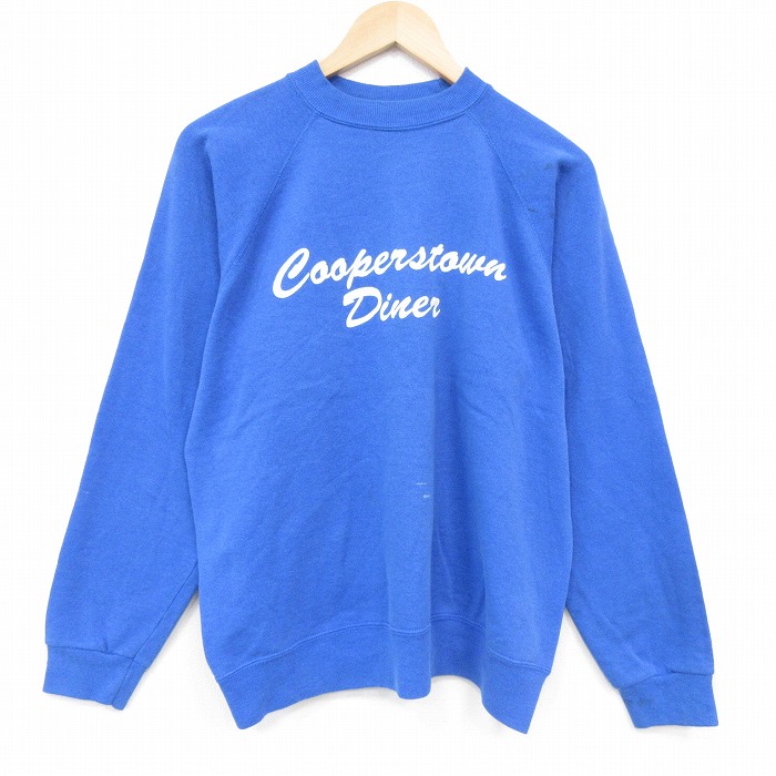 ヘインズ 90s 長袖スウェット クーパーズタウン ブルー メンズL相当 | 古着