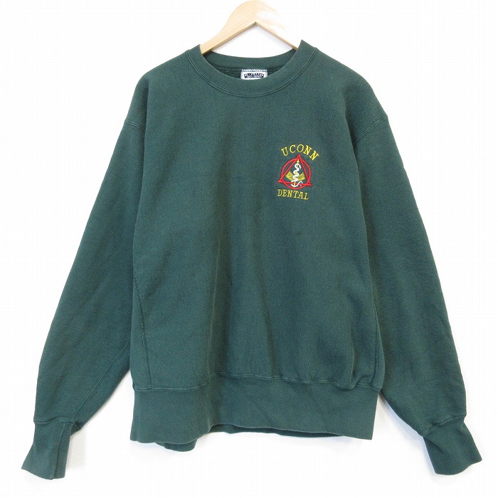 リー 90s 長袖スウェット UCONN グリーン メンズXL相当 | 古着