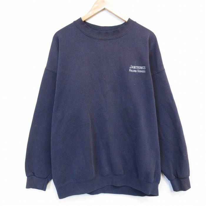 リー 90s 長袖スウェット JANITRONICS ネイビー メンズXL相当 | 古着