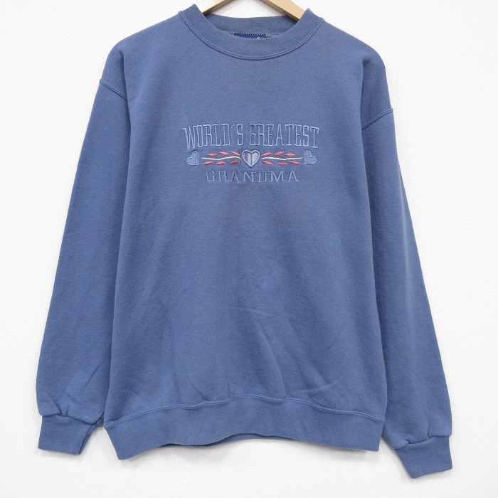 グランマ 90s 長袖スウェット 刺繍 ライトブルー メンズXL相当 | 古着